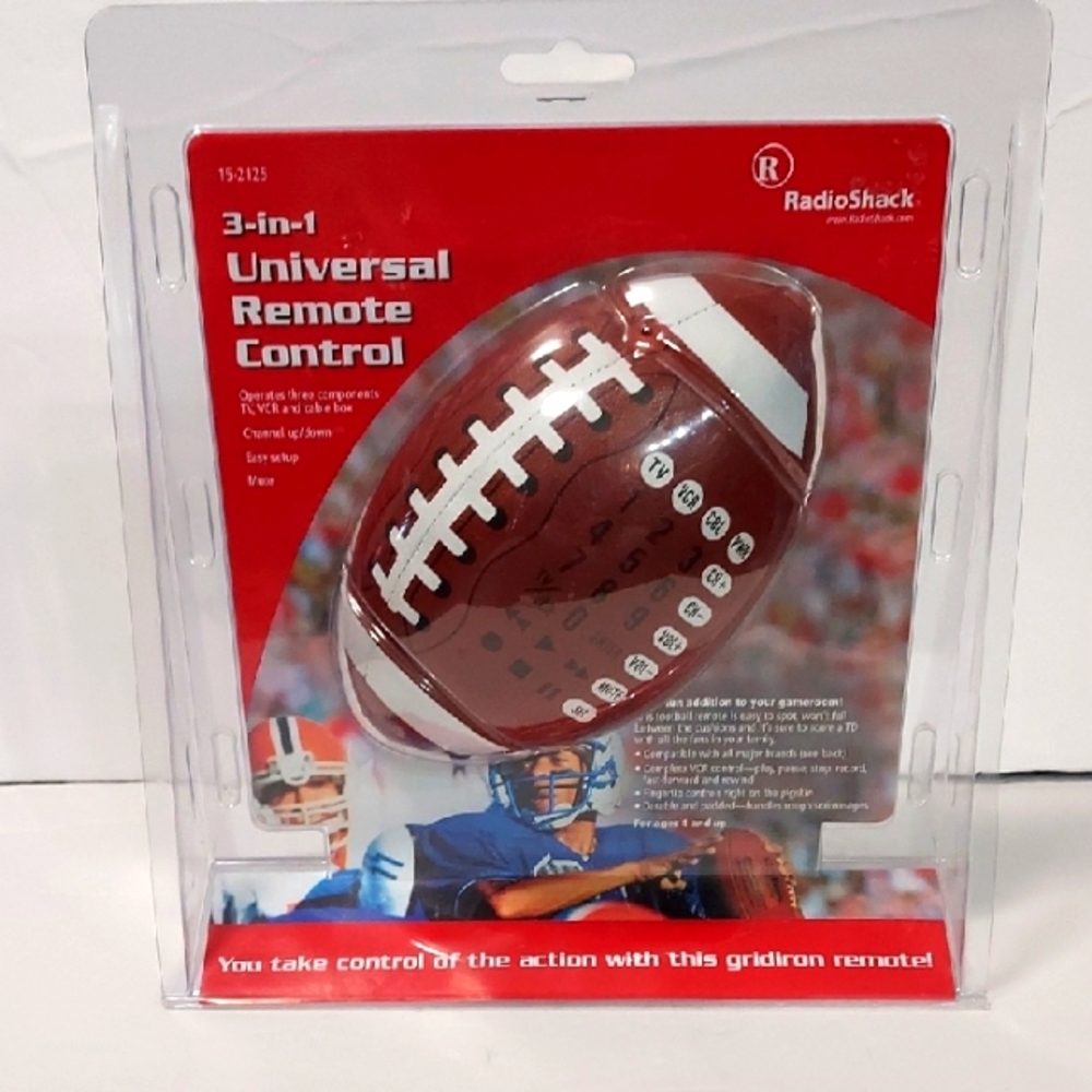 Radio Shack 3-in-1 Universal  Remote Control- Football